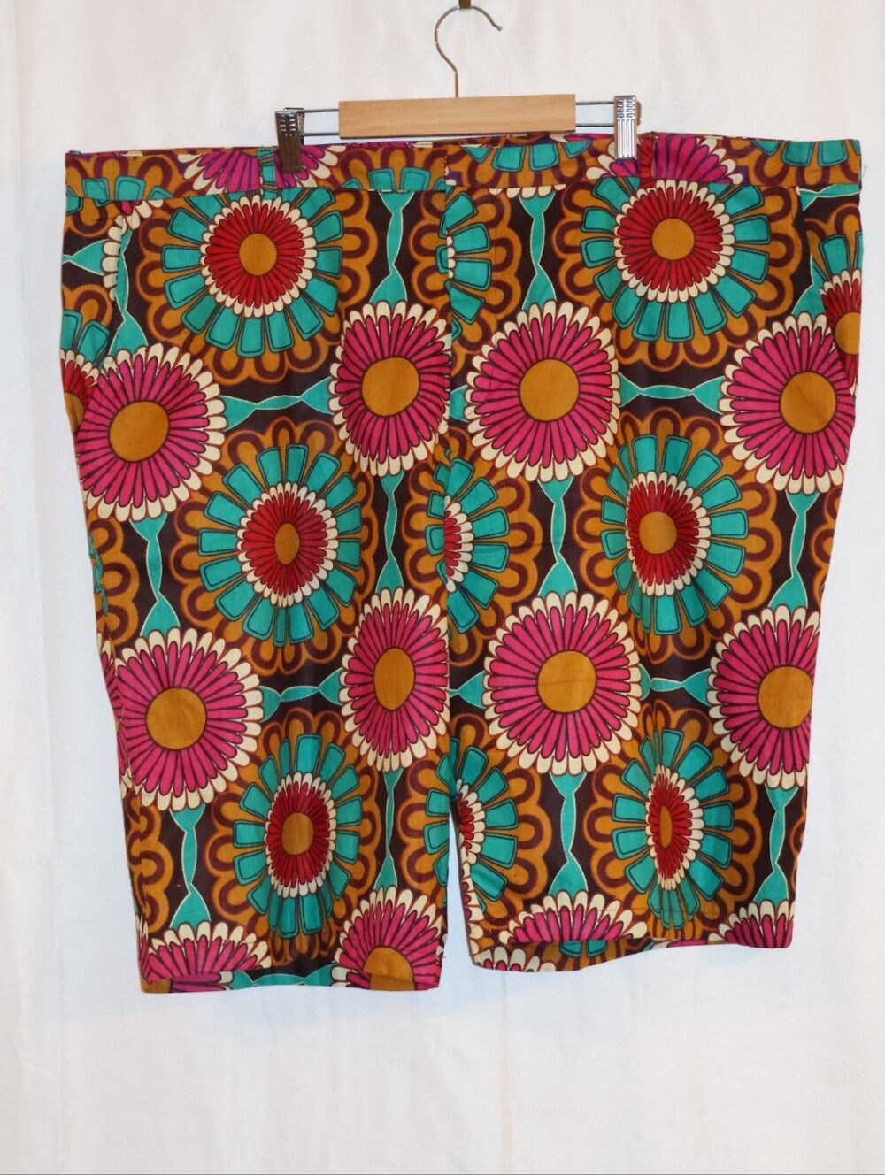 Made For Africa Vibrant Floral Print Shorts in Teal, Pink, Mustard, & Brown. NWT